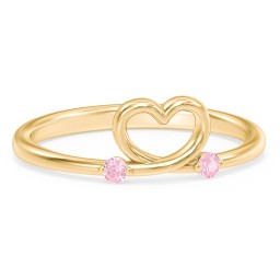 Two in Love Ring in 18K Gold Plated Silver with Pink Tourmaline