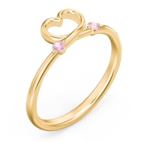 Two in Love Ring – 18K Gold Plated Silver with Pink Tourmaline