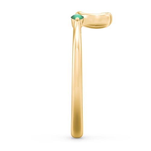 Two in Love Ring – 18K Gold Plated Silver with Emerald