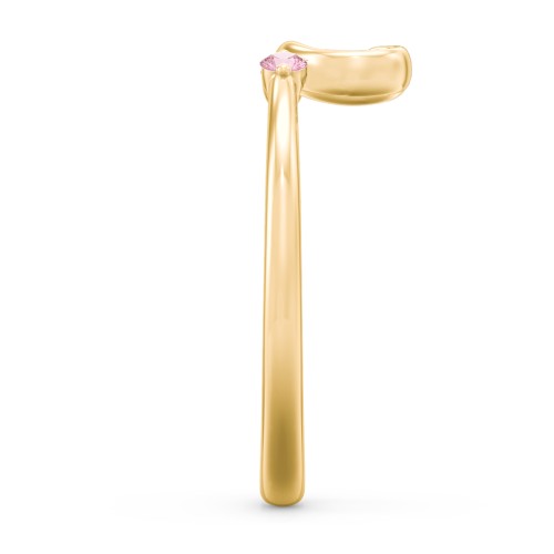 Two in Love Ring – 18K Gold Plated Silver with Pink Tourmaline