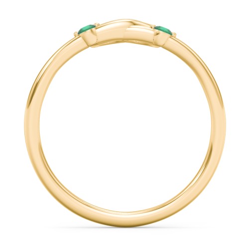 Two in Love Ring – 18K Gold Plated Silver with Emerald