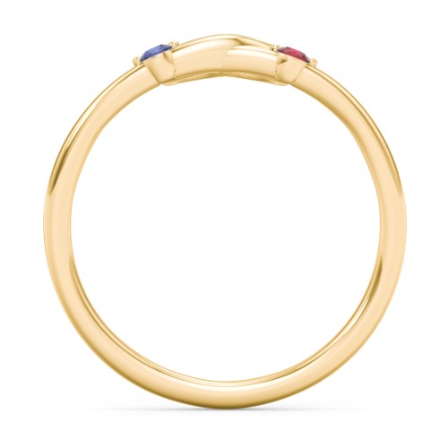 Two in Love Ring – 18K Gold Plated Silver with Blue Sapphire and Garnet