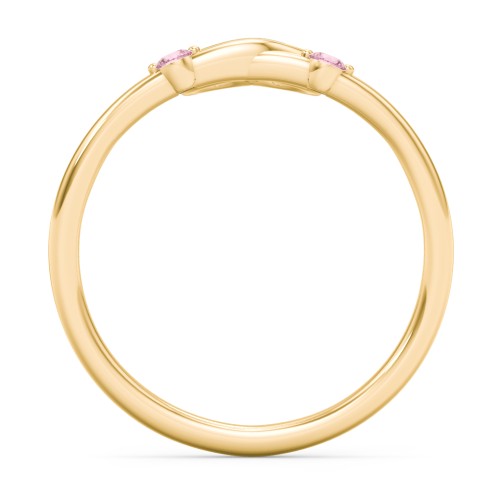 Two in Love Ring – 18K Gold Plated Silver with Pink Tourmaline