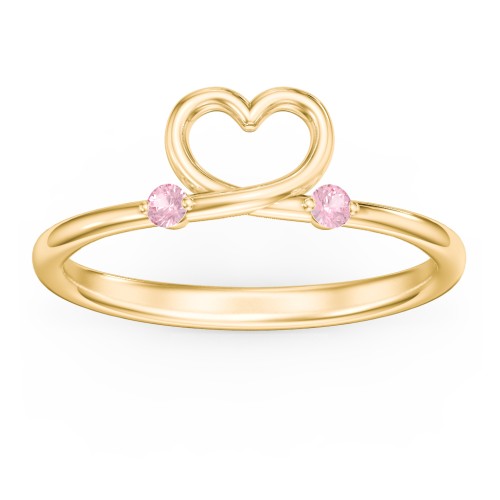 Two in Love Ring – 18K Gold Plated Silver with Pink Tourmaline