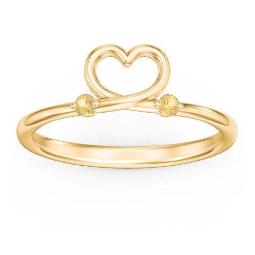 Two in Love Ring – 18K Gold Plated Silver with Citrine