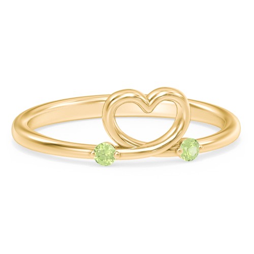 Two in Love Ring – 18K Gold Plated Silver with Peridot