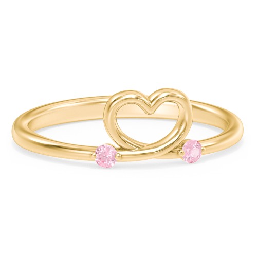 Two in Love Ring – 18K Gold Plated Silver with Pink Tourmaline