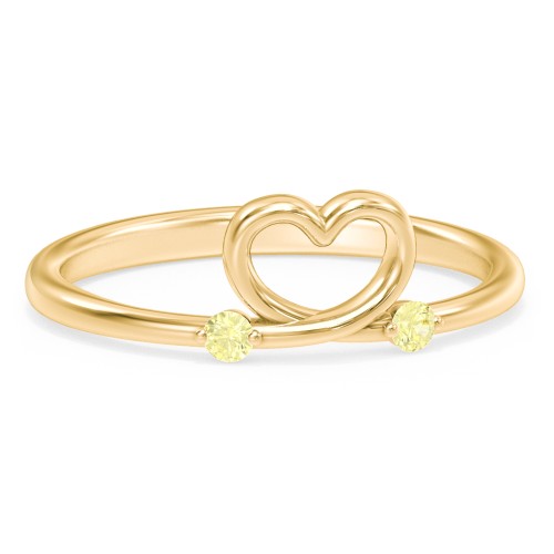 Two in Love Ring – 18K Gold Plated Silver with Citrine