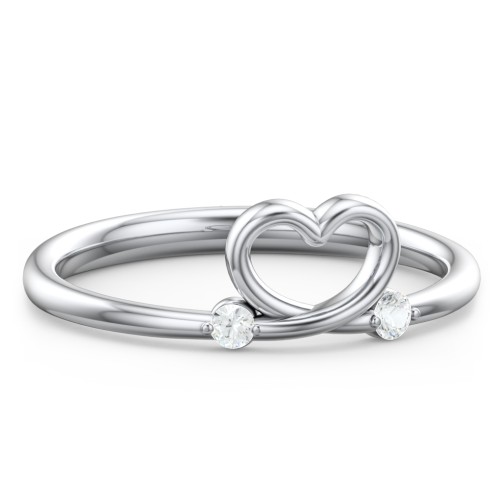 Two in Love Ring – Sterling Silver with Cubic Zirconia