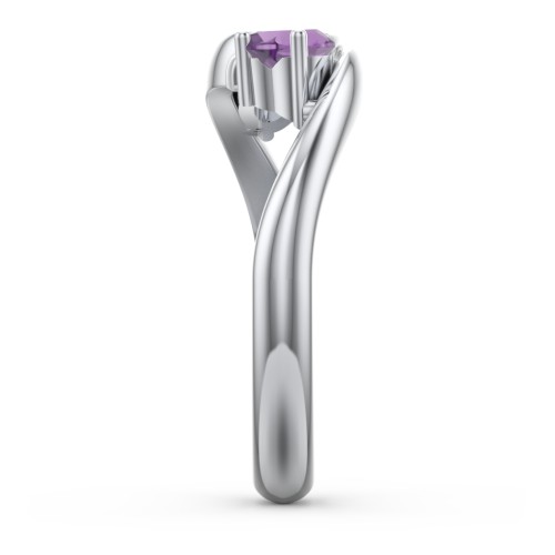 Two of Hearts Pinky Promise Ring – Sterling Silver with Amethyst