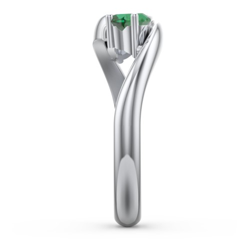 Two of Hearts Pinky Promise Ring – Sterling Silver with Emerald