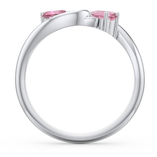 Two of Hearts Pinky Promise Ring – Sterling Silver with Pink Tourmaline