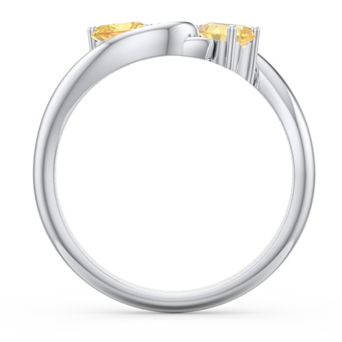 Two of Hearts Pinky Promise Ring – Sterling Silver with Citrine