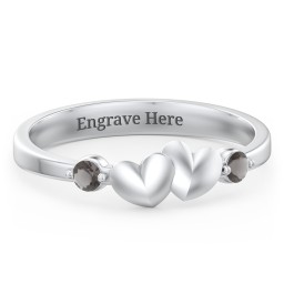 Heart-to-Heart Ring with Accent Stones