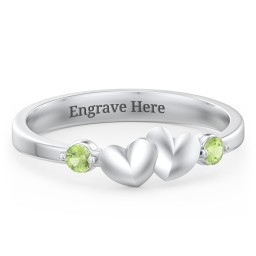 Heart-to-Heart Ring with Accent Stones