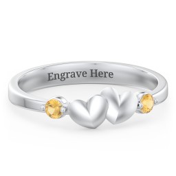 Heart-to-Heart Ring with Accent Stones