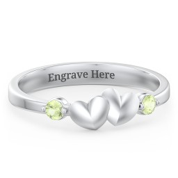 Heart-to-Heart Ring with Accent Stones