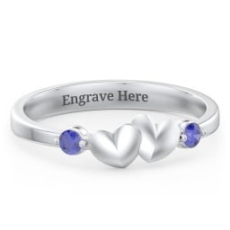 Heart-to-Heart Ring with Accent Stones