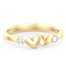 Heart-to-Heart Ring with Accent Stones