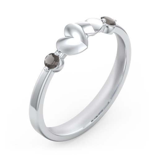 Heart-to-Heart Ring with Accent Stones