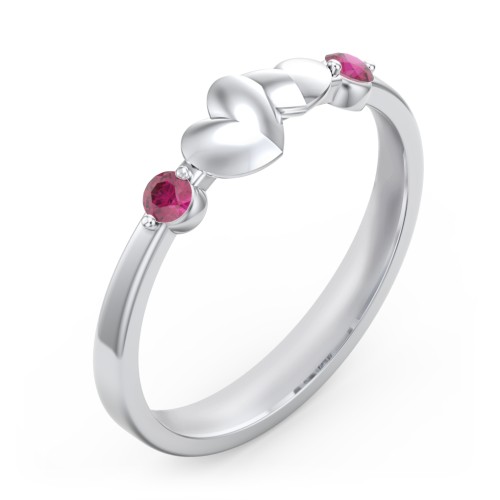 Heart-to-Heart Ring with Accent Stones