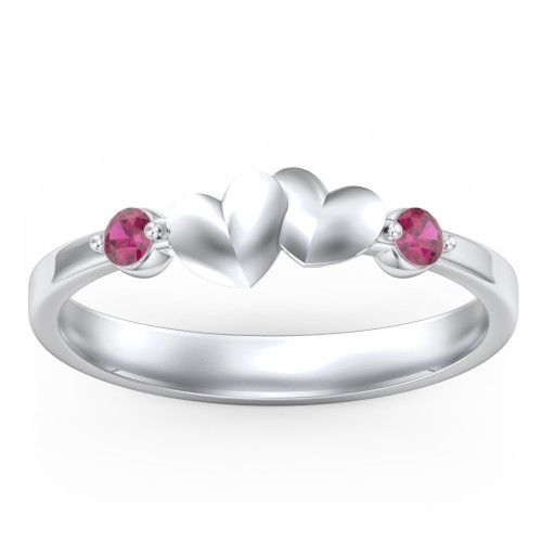 Heart-to-Heart Ring with Accent Stones
