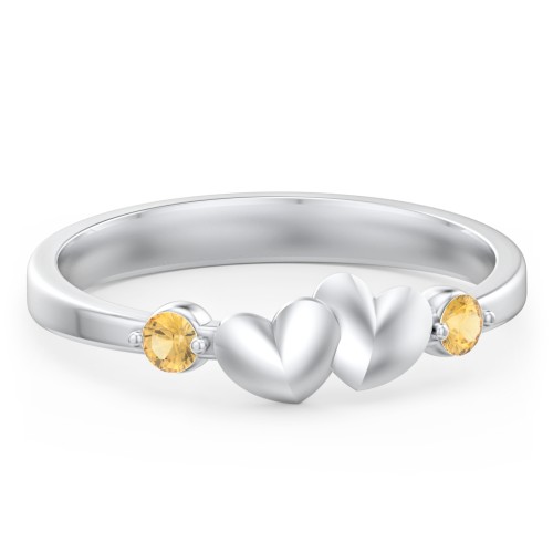 Heart-to-Heart Ring with Accent Stones