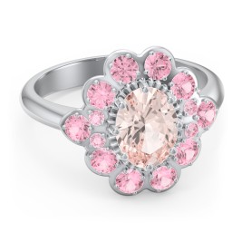 Princess in Love Ring in 925 Sterling Silver with Morganite, Pink Tourmaline, and Fancy Pink Premium Zirconia