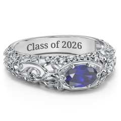 Vintage Graduation Ring – Sterling Silver with Blue Sapphire