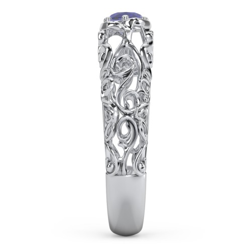 Vintage Graduation Ring – Sterling Silver with Blue Sapphire