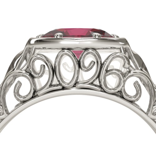 Vintage Graduation Ring – 10K White Gold with Ruby
