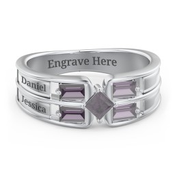 Surrounded by Love Mother's Ring in 925 Sterling Silver with Alexandrite