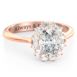 The Lady's Legacy Ring in 10K Solid Rose Gold with White Premium Zirconia and Cubic Zirconia