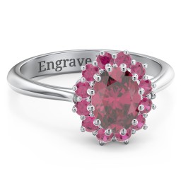 The Lady's Legacy Ring in 925 Sterling Silver with Red Premium Zirconia and Ruby