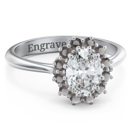 The Lady's Legacy Ring in 925 Sterling Silver with White Premium Zirconia and Smokey Quartz