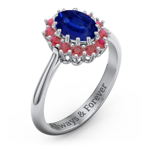 The Lady's Legacy Ring – Sterling Silver with Blue Sapphire and Garnet