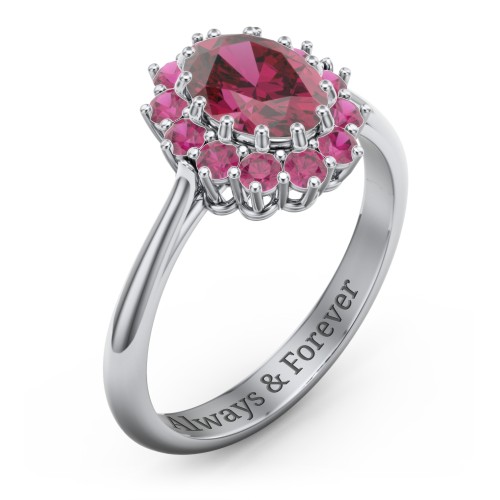 The Lady's Legacy Ring – Sterling Silver with Red Premium Zirconia and Ruby