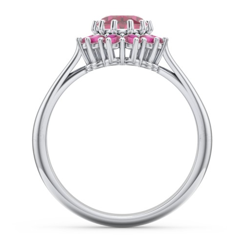 The Lady's Legacy Ring – Sterling Silver with Red Premium Zirconia and Ruby