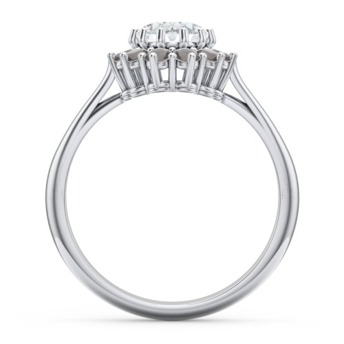 The Lady's Legacy Ring – Sterling Silver with White Premium Zirconia and Smokey Quartz