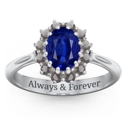 The Lady's Legacy Ring – Sterling Silver with Blue Sapphire and Smokey Quartz
