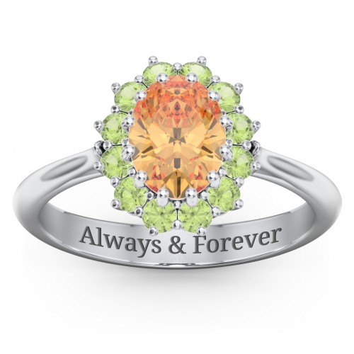 The Lady's Legacy Ring – Sterling Silver with Fancy Yellow Premium Zirconia and Peridot