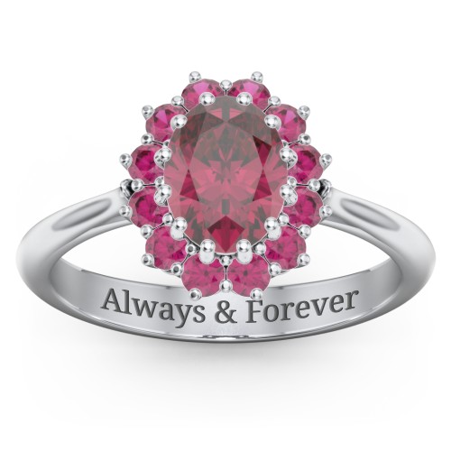 The Lady's Legacy Ring – Sterling Silver with Red Premium Zirconia and Ruby