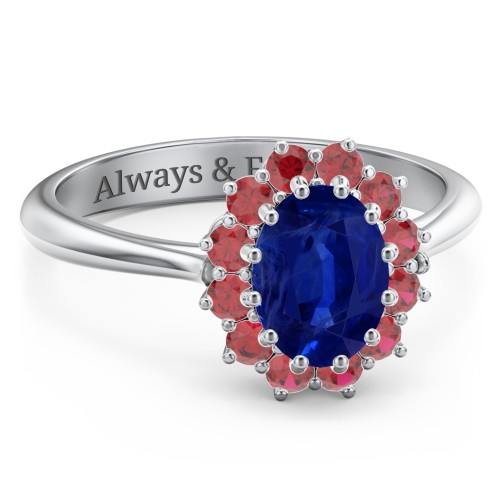 The Lady's Legacy Ring – Sterling Silver with Blue Sapphire and Garnet