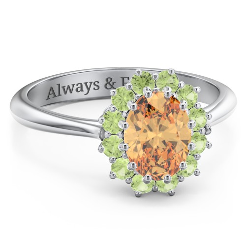 The Lady's Legacy Ring – Sterling Silver with Fancy Yellow Premium Zirconia and Peridot