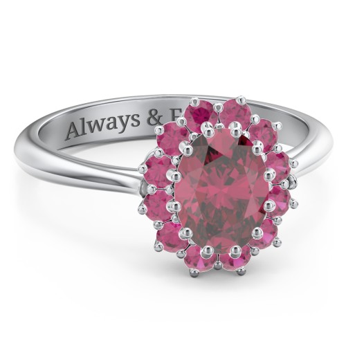The Lady's Legacy Ring – Sterling Silver with Red Premium Zirconia and Ruby