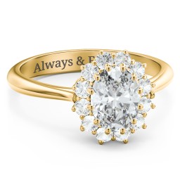 The Lady's Legacy Ring in 10K Solid Yellow Gold with White Premium Zirconia and Cubic Zirconia