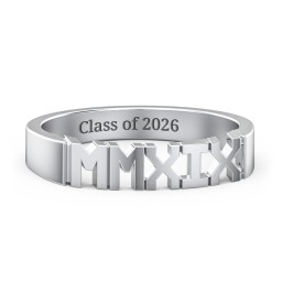 Roman Numeral Graduation Ring in 925 Sterling Silver