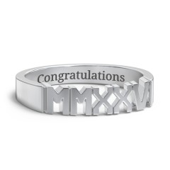 Roman Numeral Graduation Ring – 10K Yellow Gold