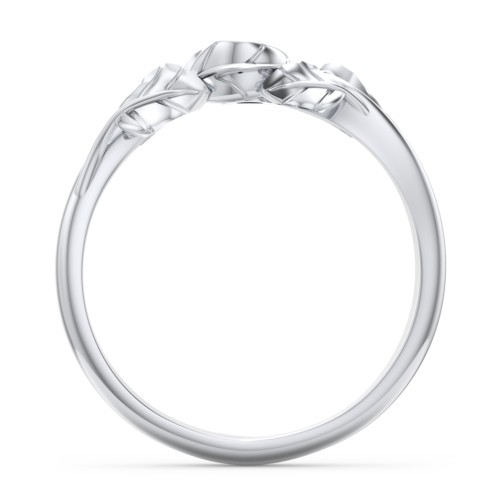 Solitaire Leaf Band Ring – Sterling Silver with Alexandrite