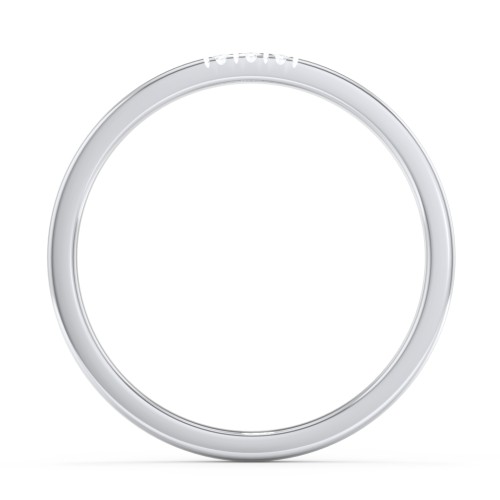 Minimalist Band with Micro-Pavé Stones – 10K White Gold with White Premium Zirconia